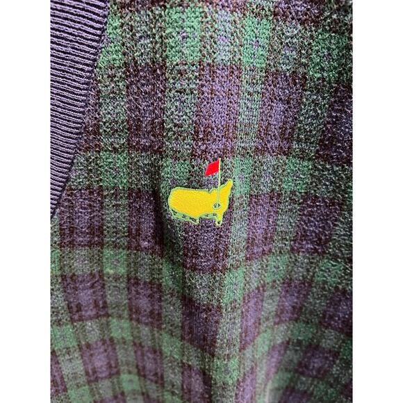 Augusta National Golf Shop Sweater Vest XXL Slazenger Green Plaid Masters Logo - Picture 13 of 15